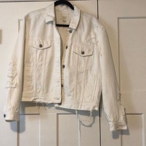American Eagle White Jean Jacket